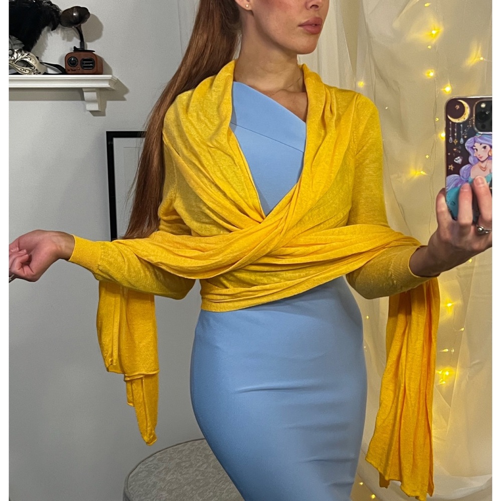 Unique Sunflower Yellow Long Wrap Cardigan Shawl
